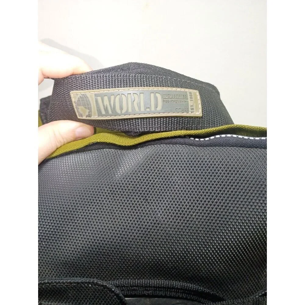 Vintage Black Green World Industries Skateboarding Backpack EUC